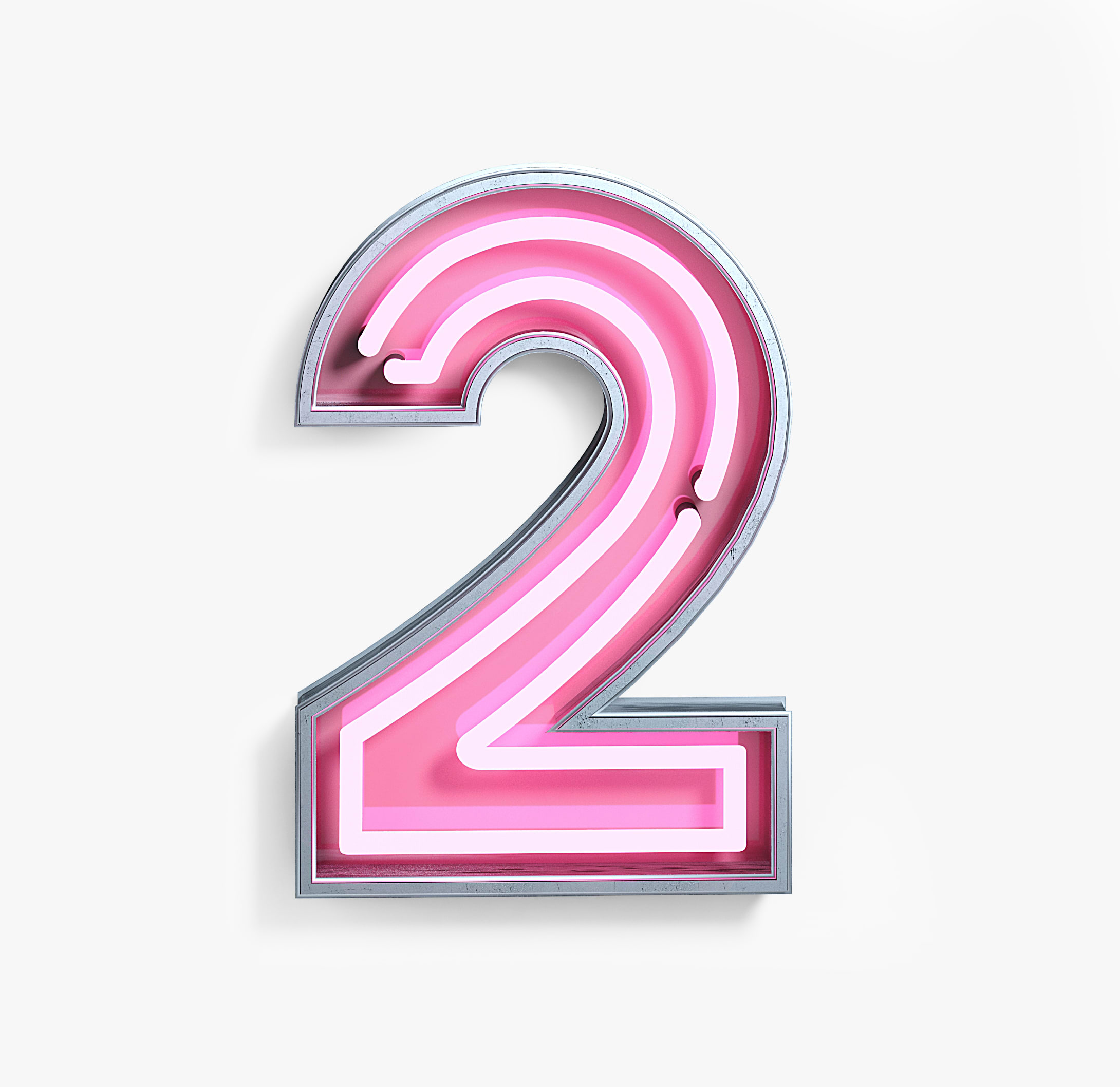 Bright Neon Font. Number 2